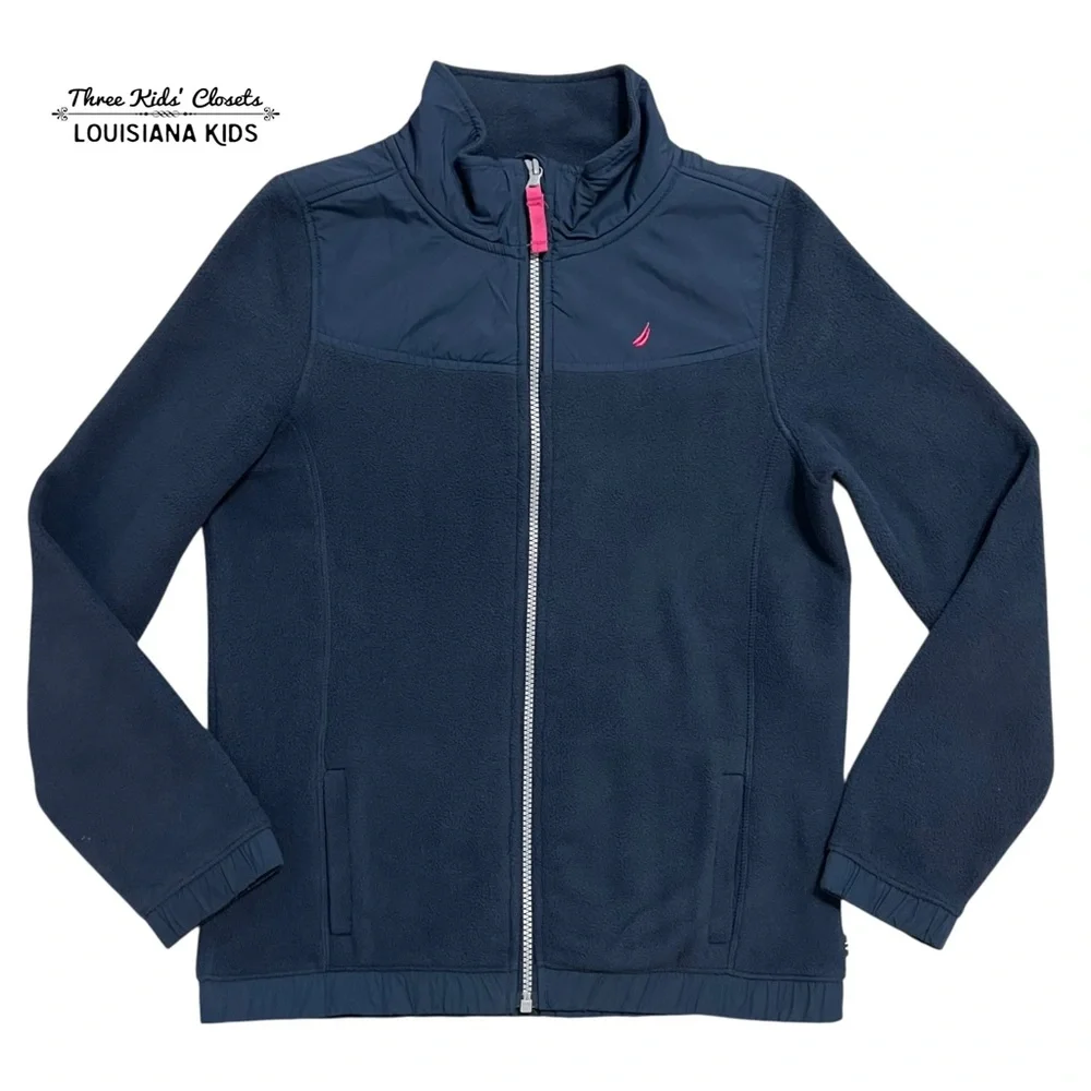 Nautica Girls XL (16) Navy Blue Polar Fleece Jacket